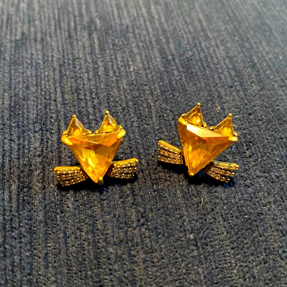 Jeweled fox earrings